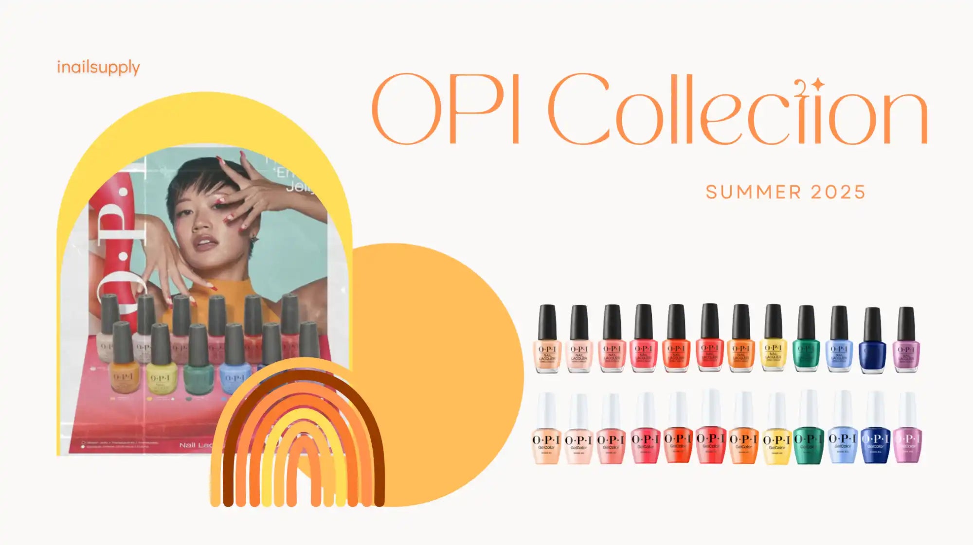 A colorful collection of OPI nail polishes.
