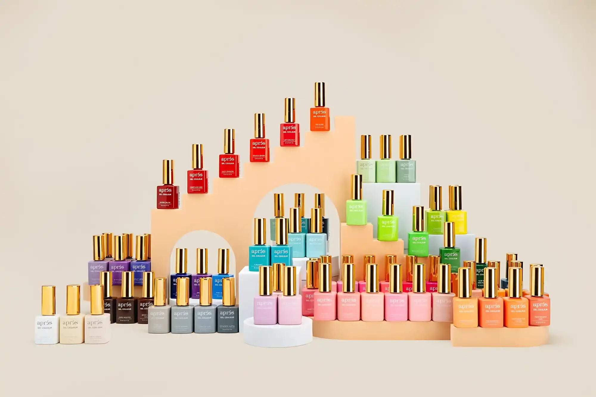 Colorful nail polish bottles.