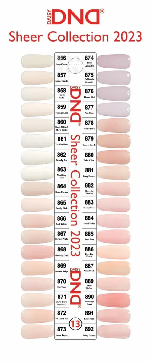 DND Duo Gel 36 Collection Chart 13 (856 - 892) - Gel Polish