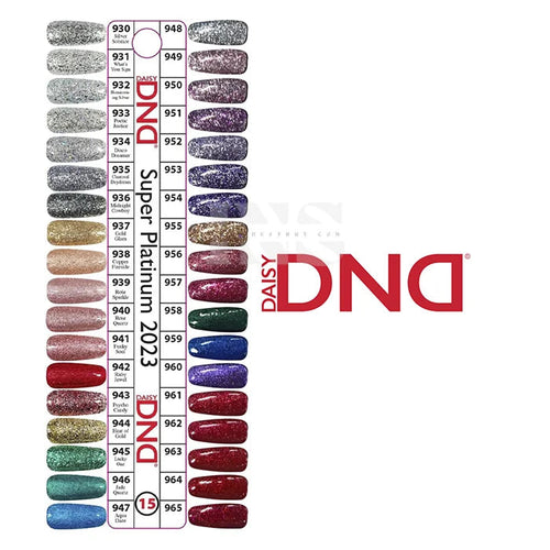 DND Gel - Collection 15 SUPER PLATINUM (930 - 965) - 36 pc - Free Chart NEW