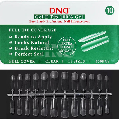 DND Gel E Tip in Box #10 - Full Long Square - Nail Tips