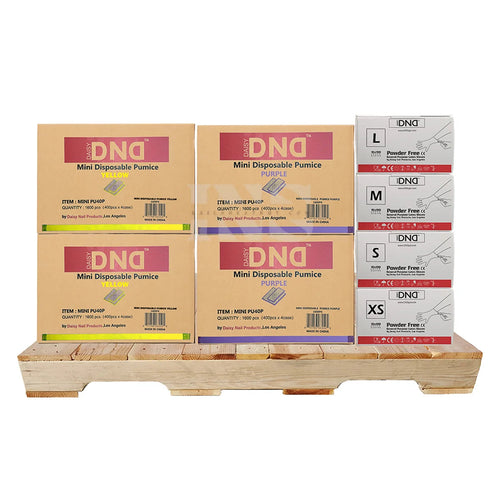 DND Mini Pumice (17 Cases) & Latex Glove (44 Cases) PALLET