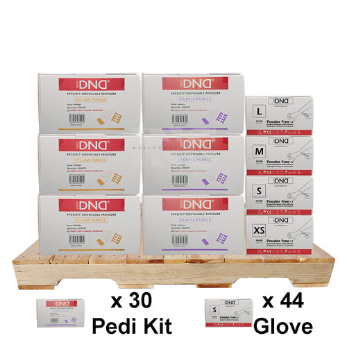 DND Pedi Kit (30 Boxes) & Latex Glove (44 Cases) PALLET (W2)