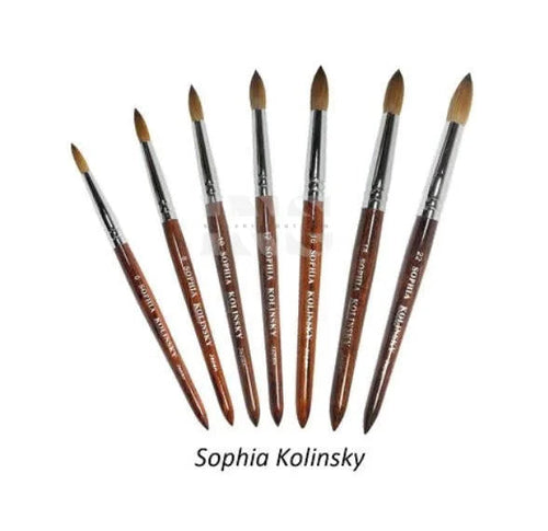 Sophia Kolinsky Brush Red Wood #14 - No Crimp / Ko Bấm
