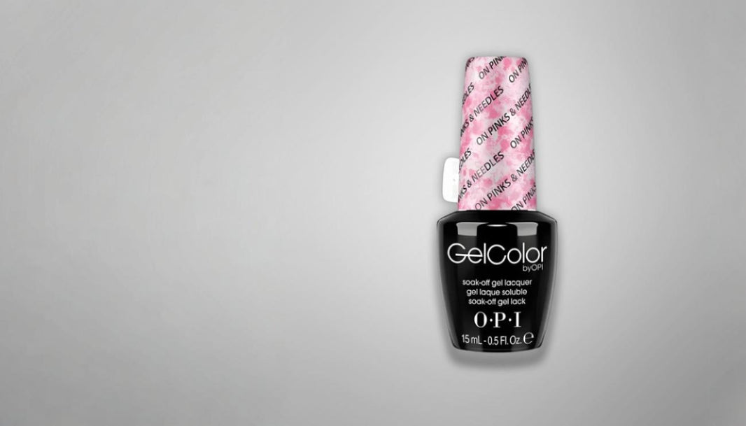 OPI GelColor On Pinks and Needles hot pink gel polish bottle