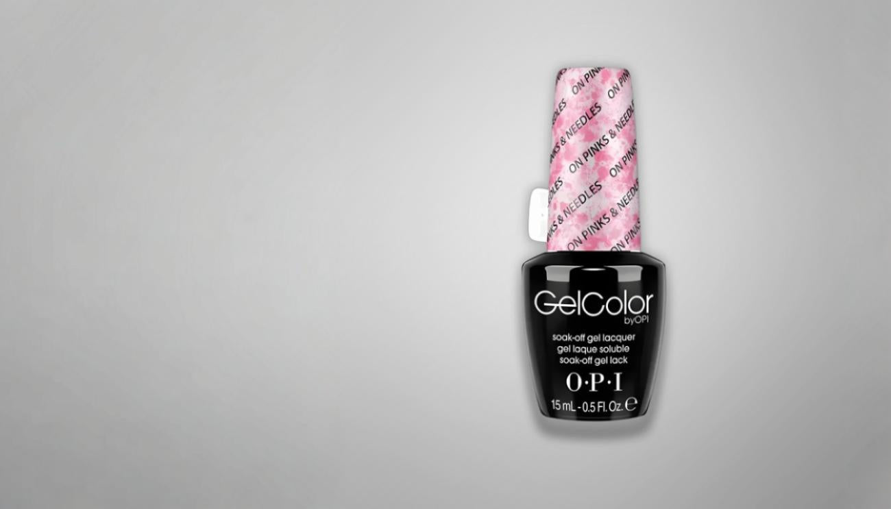 OPI GelColor On Pinks and Needles hot pink gel polish bottle