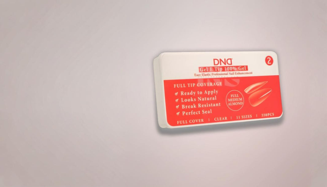 DND Gel E Tip box of full medium almond nail tips