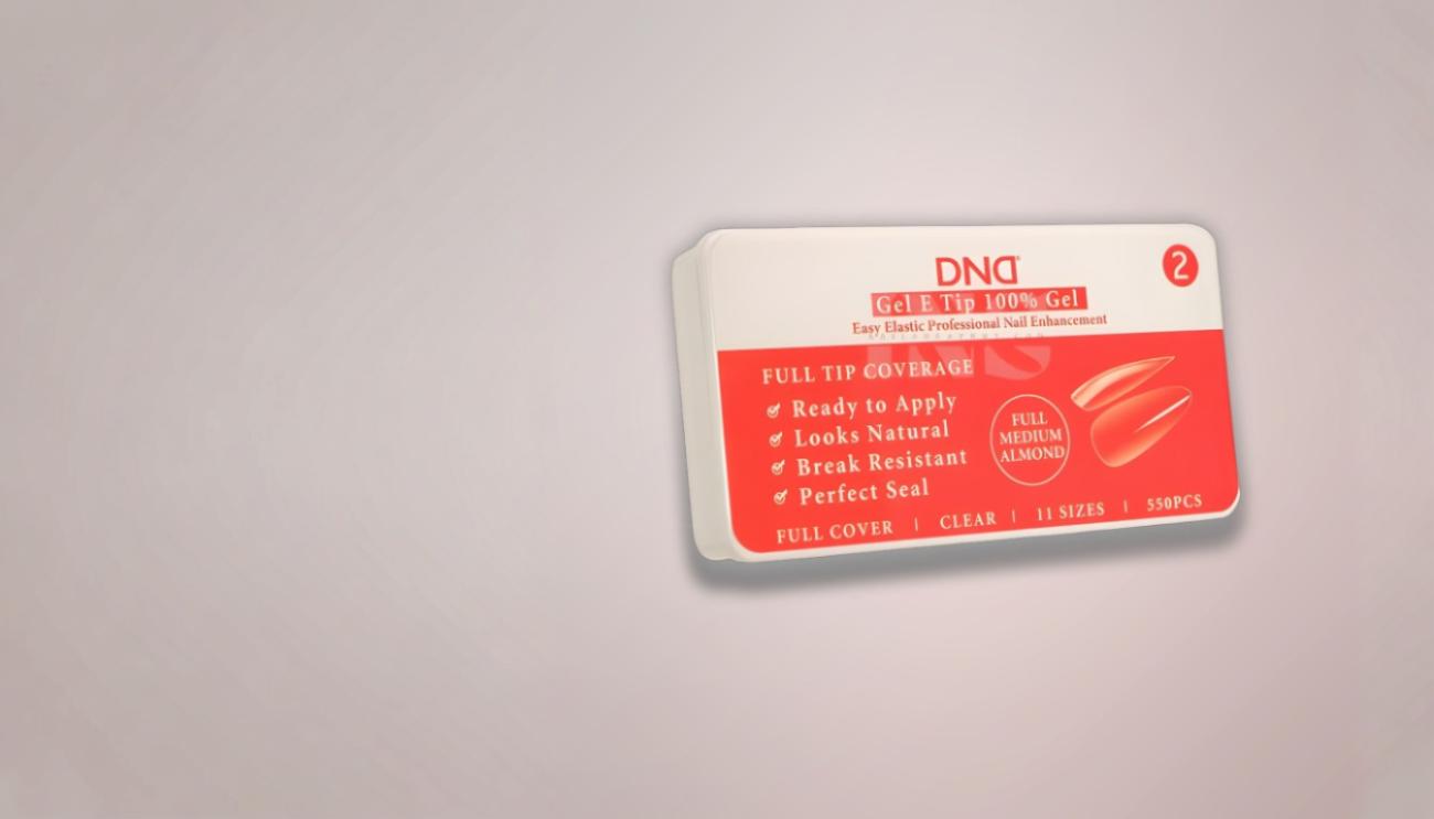 DND Gel E Tip box of full medium almond nail tips