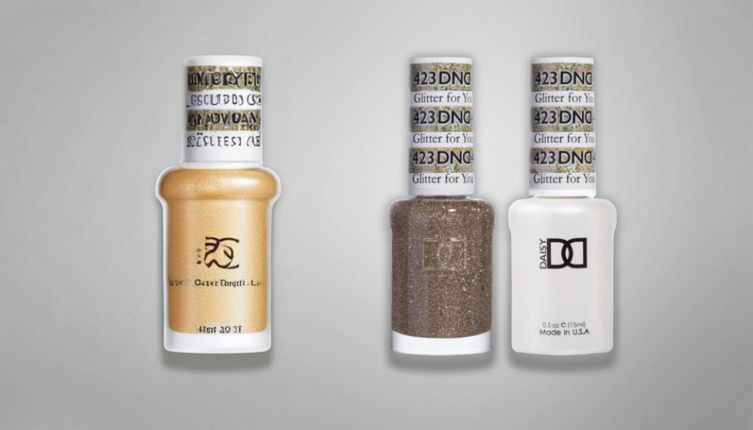 DND Duo Gel 423 Glitter For You gel and lacquer pair