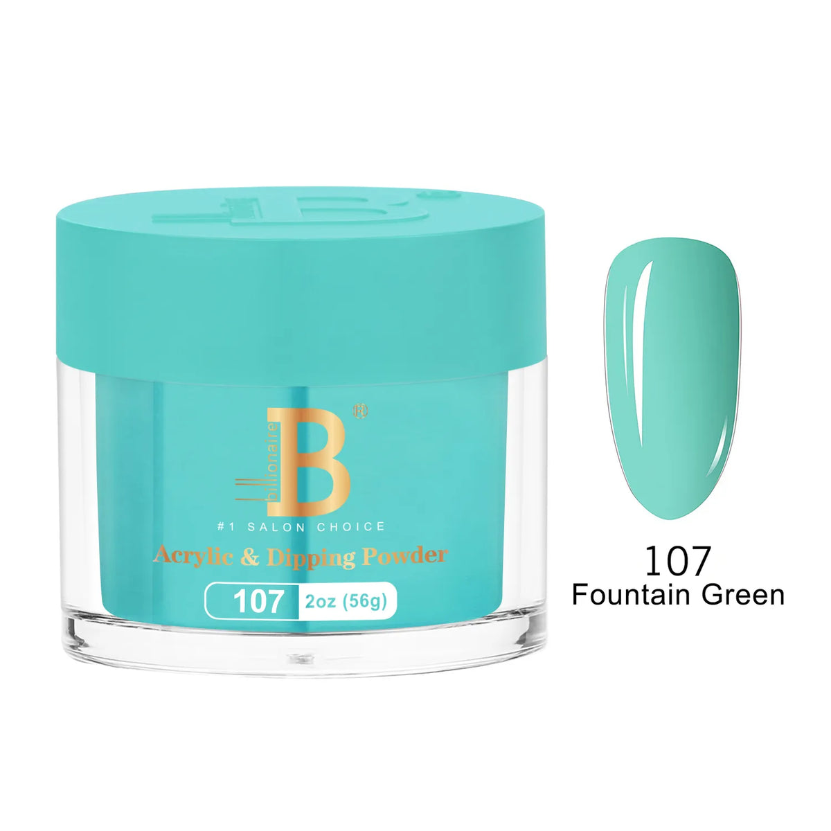 Billionaire Imperial Acrylic & Dipping Powder 107 Fountain Green 2 oz jar