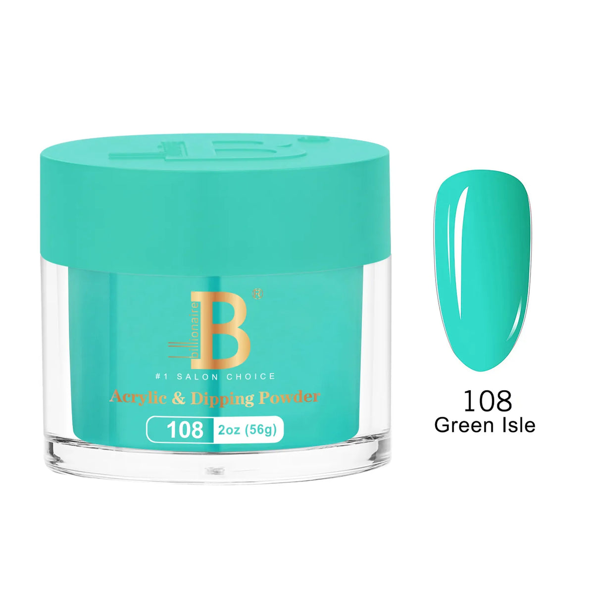 Billionaire Imperial Acrylic & Dipping Powder 108 Green Isle 2 oz jar