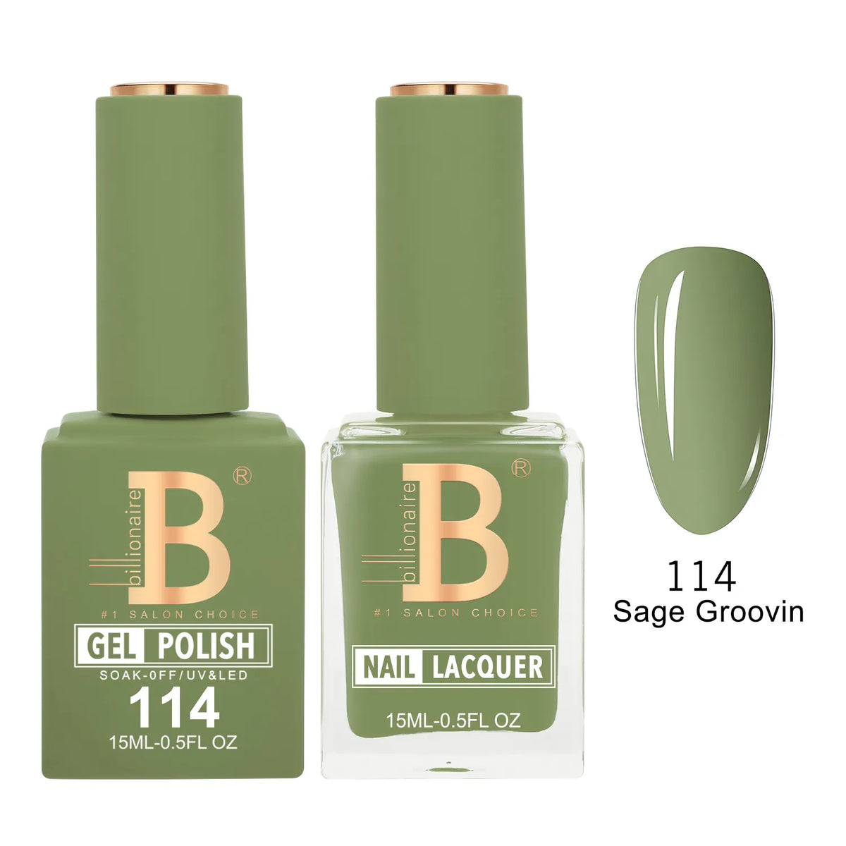 Billionaire Imperial 114 Sage Groovin - Duo Gel Polish & Lacquer