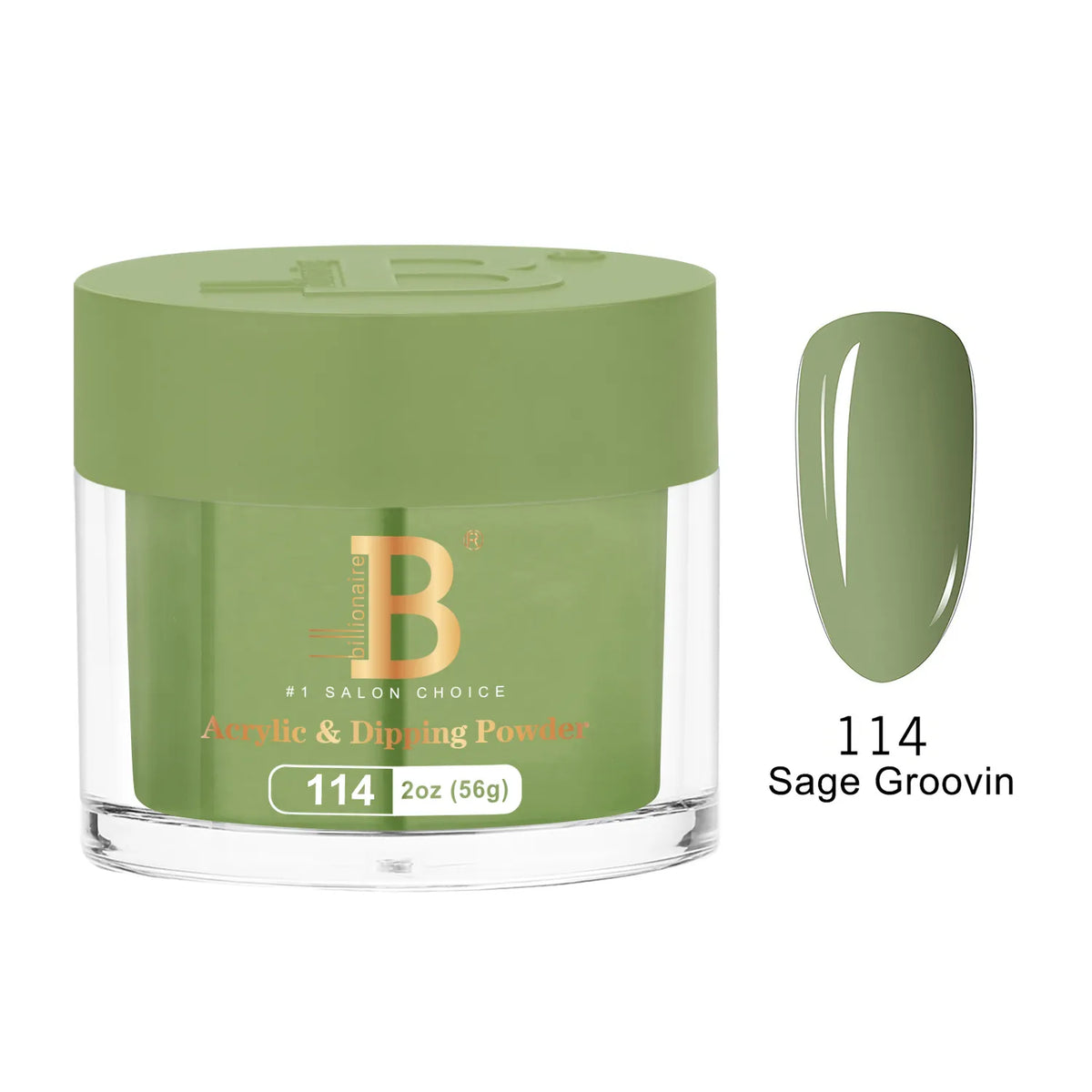 Billionaire Imperial Acrylic & Dipping Powder 114 Sage Groovin 2 oz jar