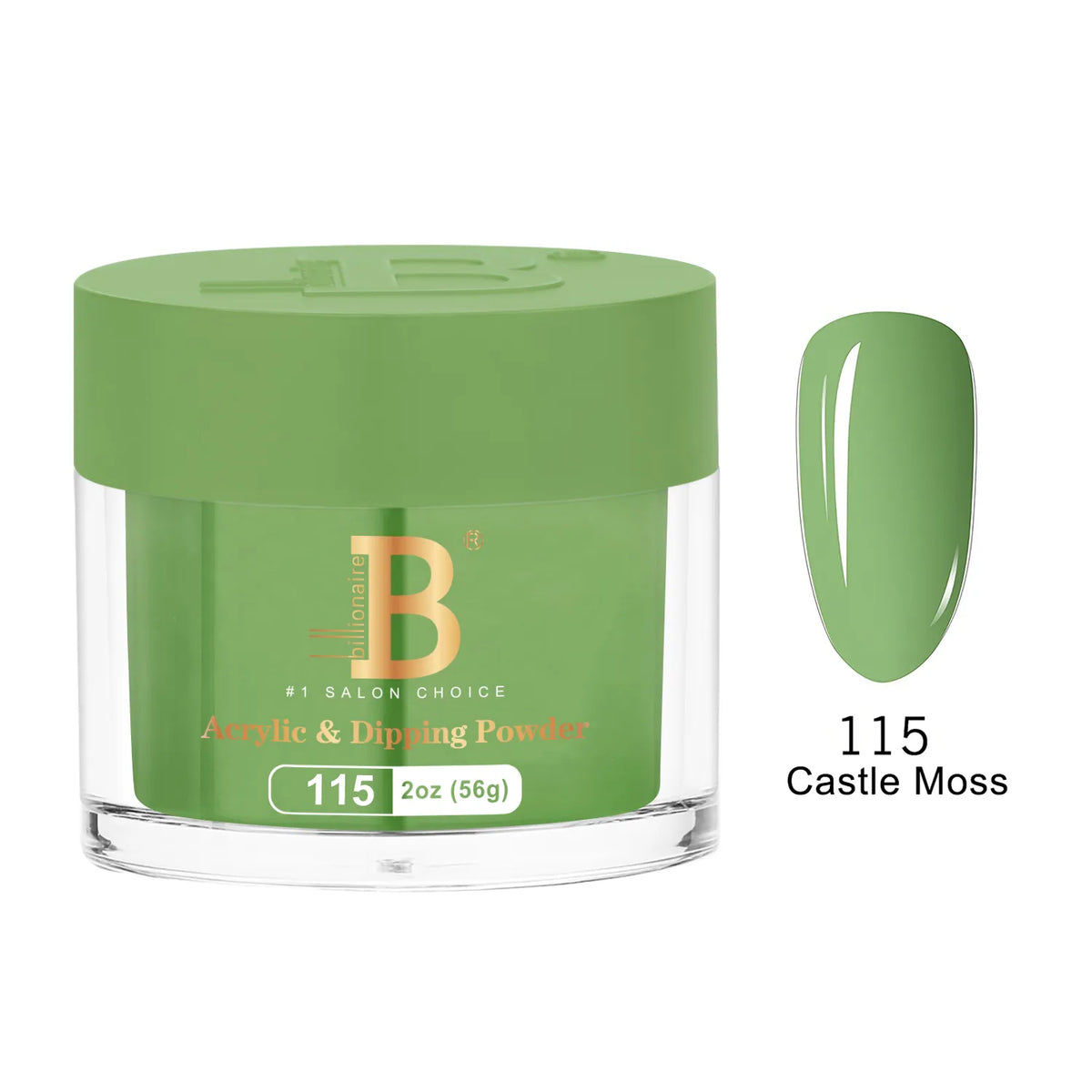 Billionaire Imperial Acrylic & Dipping Powder 115 Castle Moss 2 oz jar