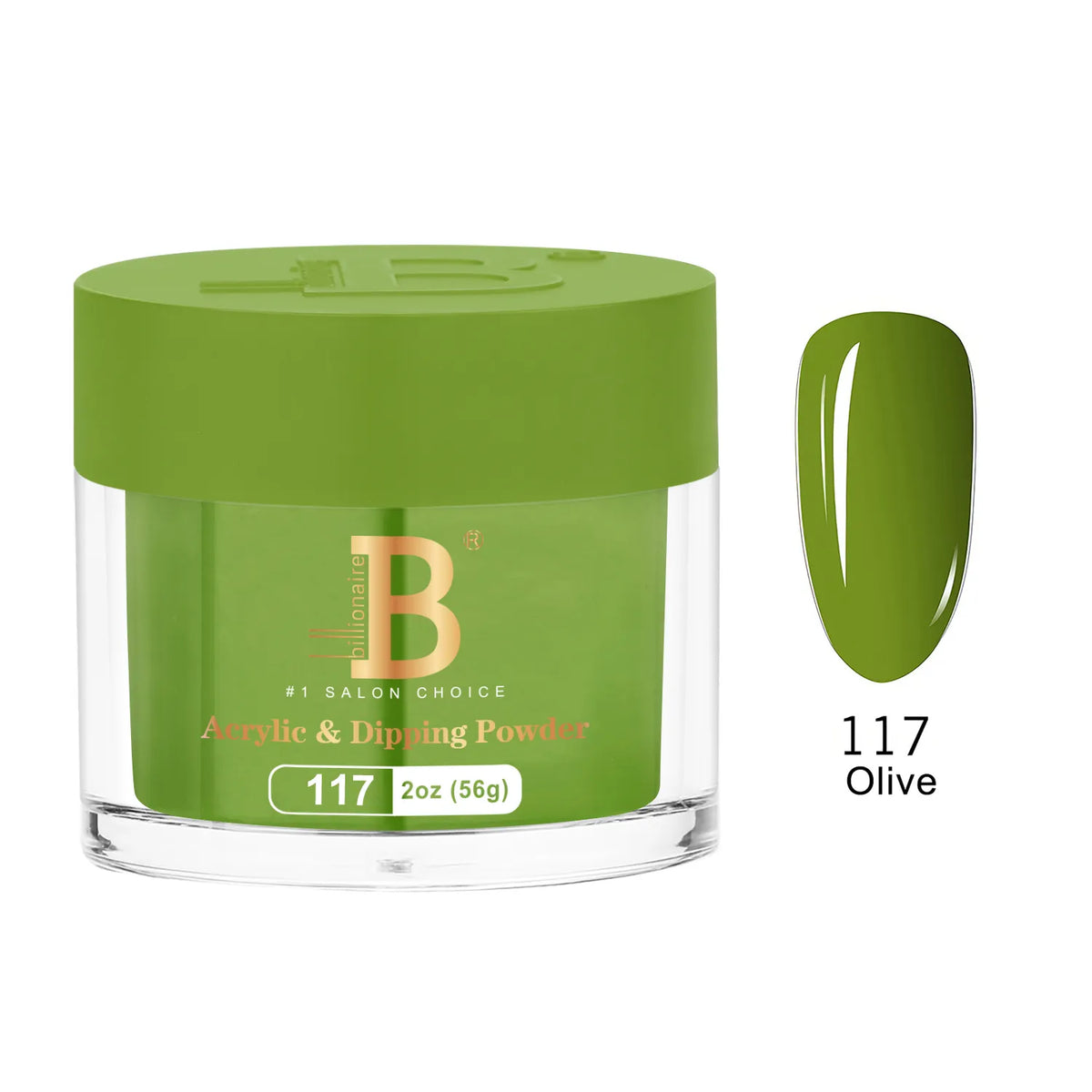 Billionaire Imperial Acrylic & Dipping Powder 117 Olive 2 oz jar