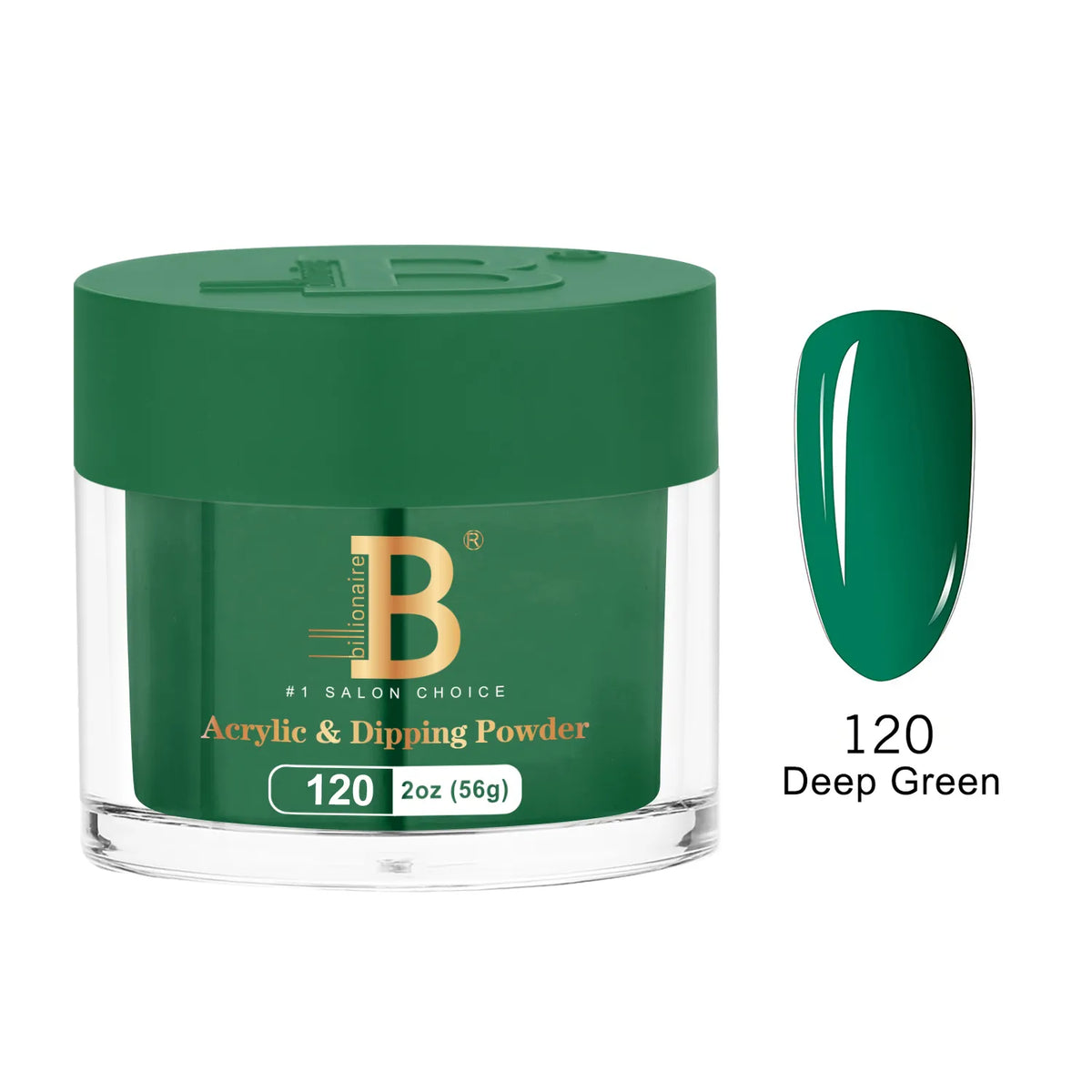 Billionaire Imperial Acrylic & Dipping Powder 120 Deep Green 2 oz jar
