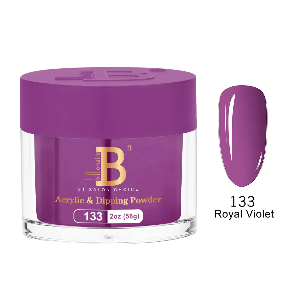 Billionaire Imperial Acrylic & Dipping Powder 133 Royal Violet 2 oz jar