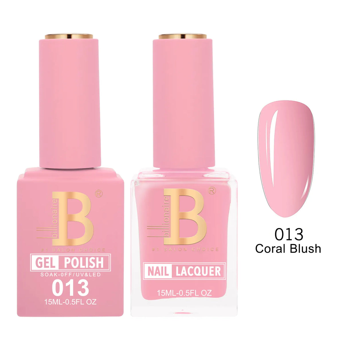 Billionaire Imperial 013 Coral Blush - Duo Gel Polish & Lacquer