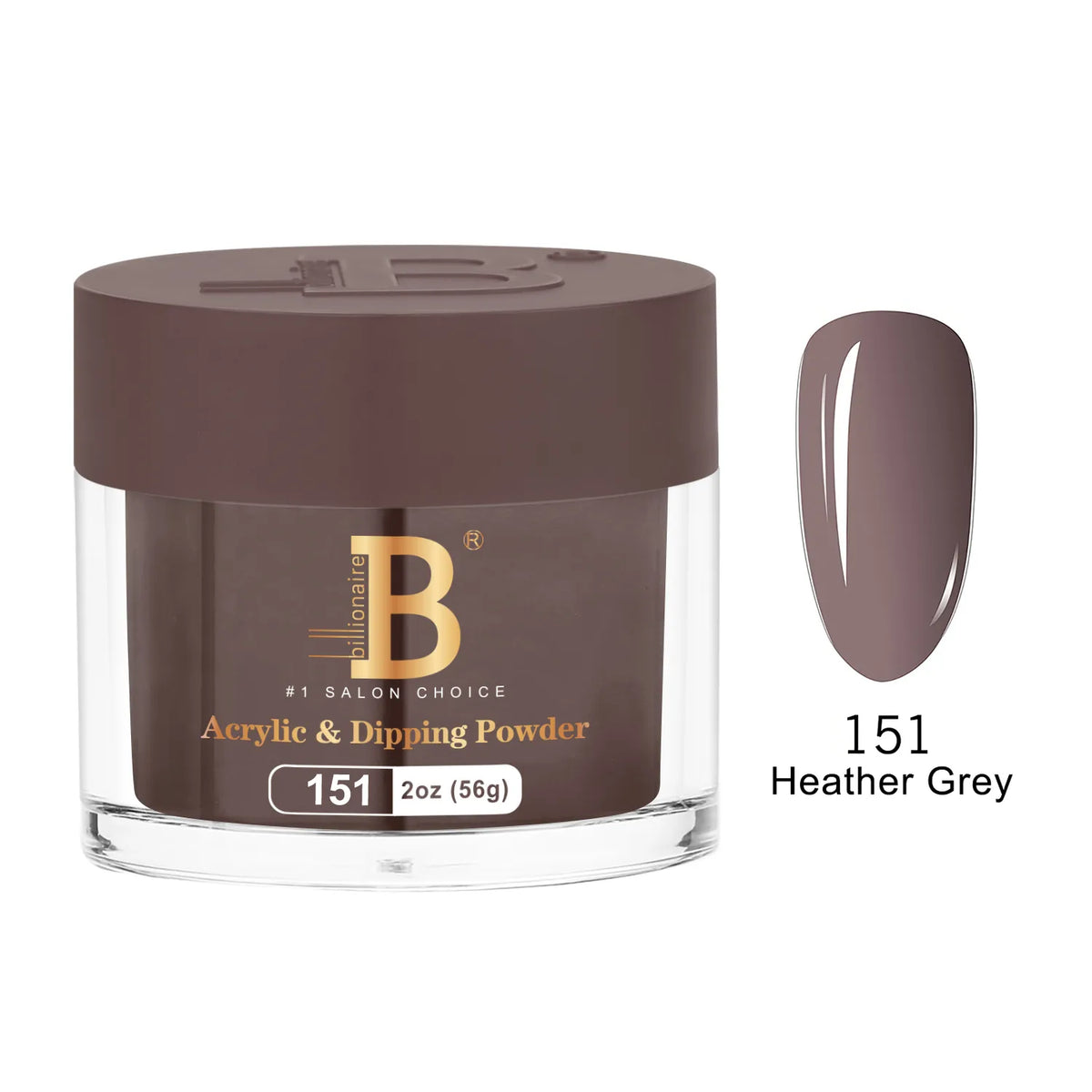 Billionaire Imperial Acrylic & Dipping Powder 151 Heather Grey 2 oz jar