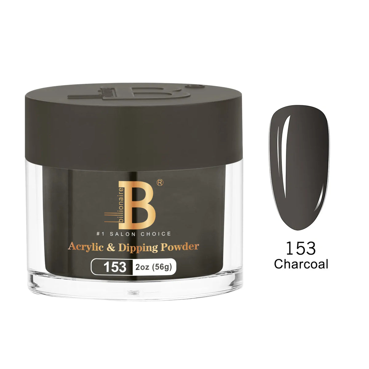 Billionaire Imperial Acrylic & Dipping Powder 153 Charcoal 2 oz jar