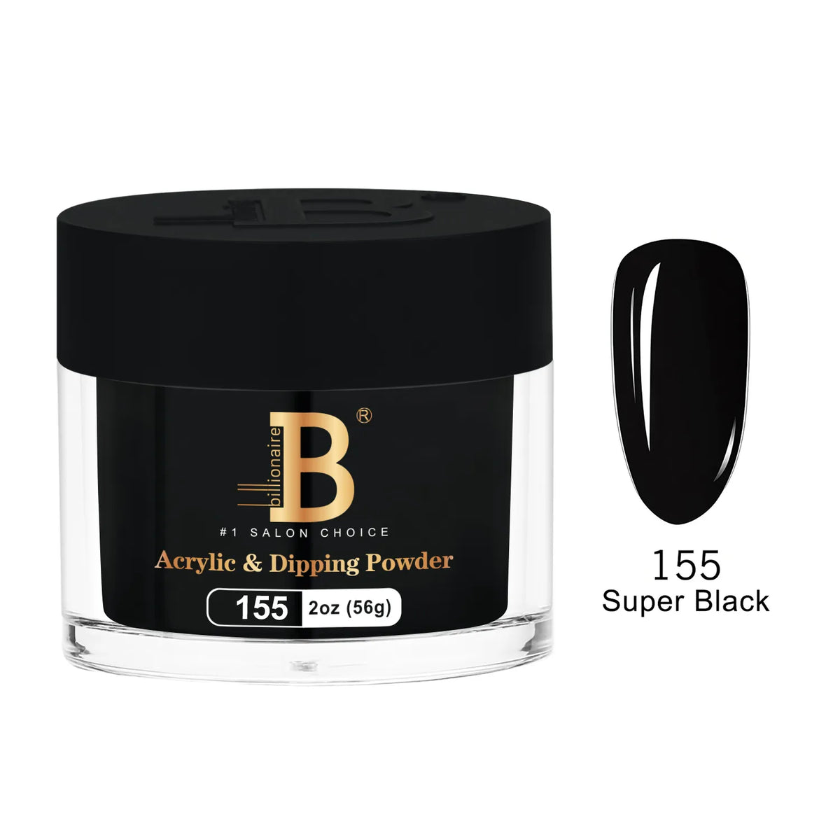 Billionaire Imperial Acrylic & Dipping Powder 155 Super Black 2 oz jar