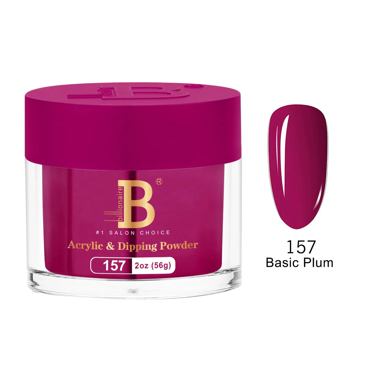 Billionaire Imperial Acrylic & Dipping Powder 157 Basic Plum 2 oz jar