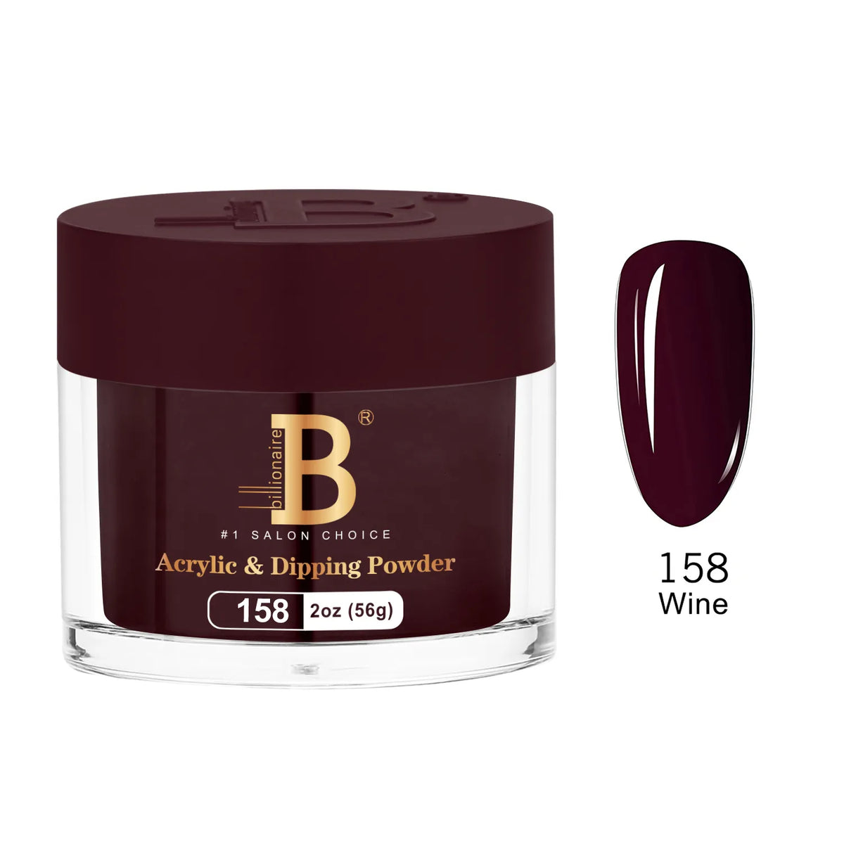 Billionaire Imperial Acrylic & Dipping Powder 158 Wine 2 oz jar