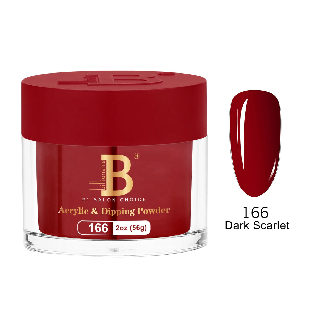 Billionaire Imperial Acrylic & Dipping Powder 166 Dark Scarlet 2 oz jar