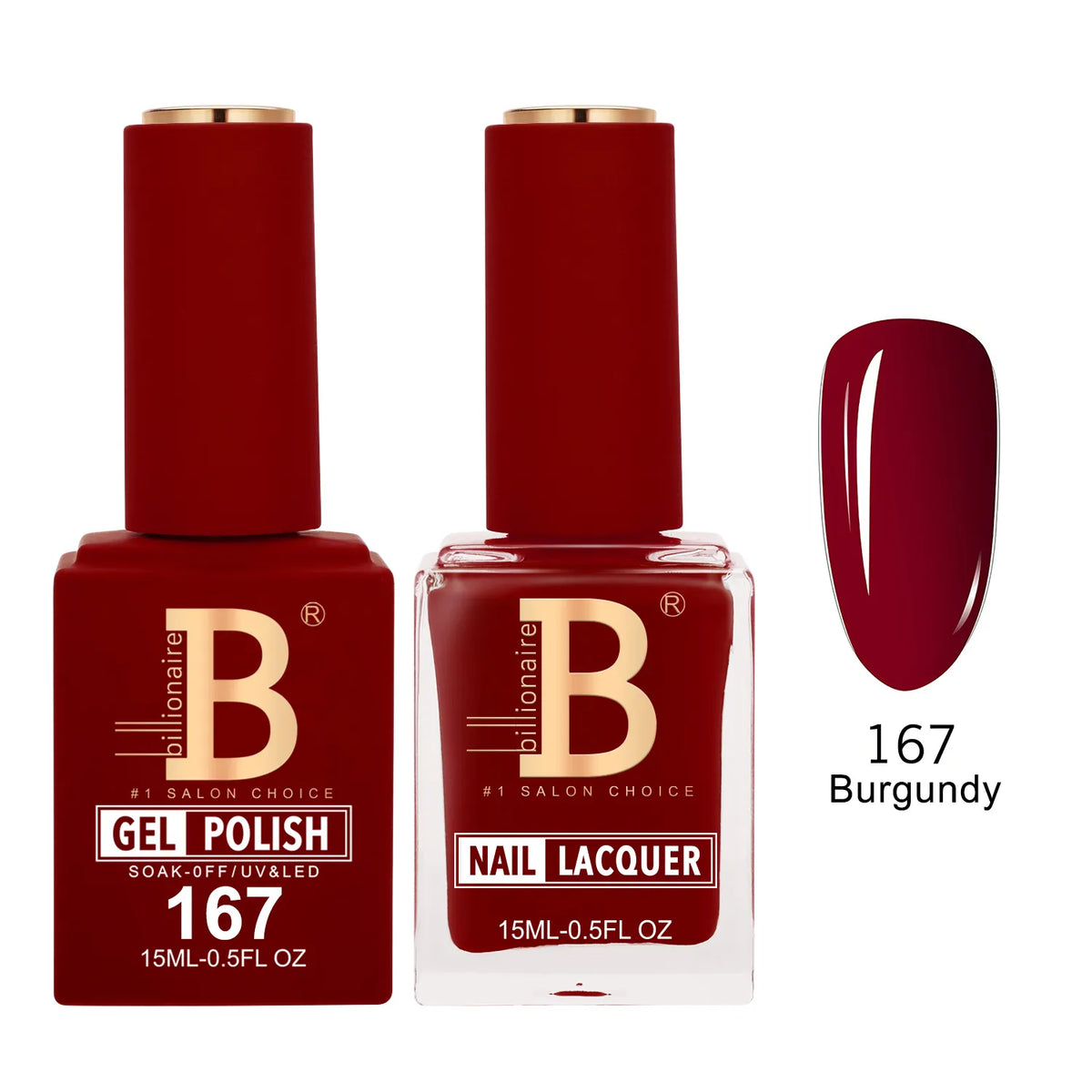 Billionaire Imperial 167 Burgundy - Duo Gel Polish & Lacquer