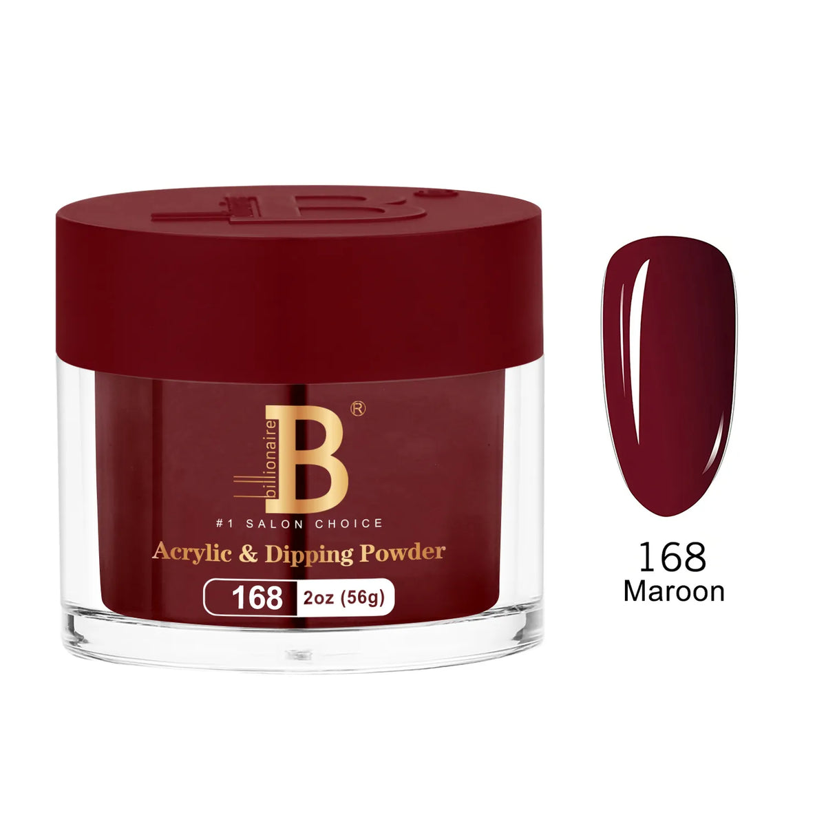 Billionaire Imperial Acrylic & Dipping Powder 168 Maroon 2 oz jar