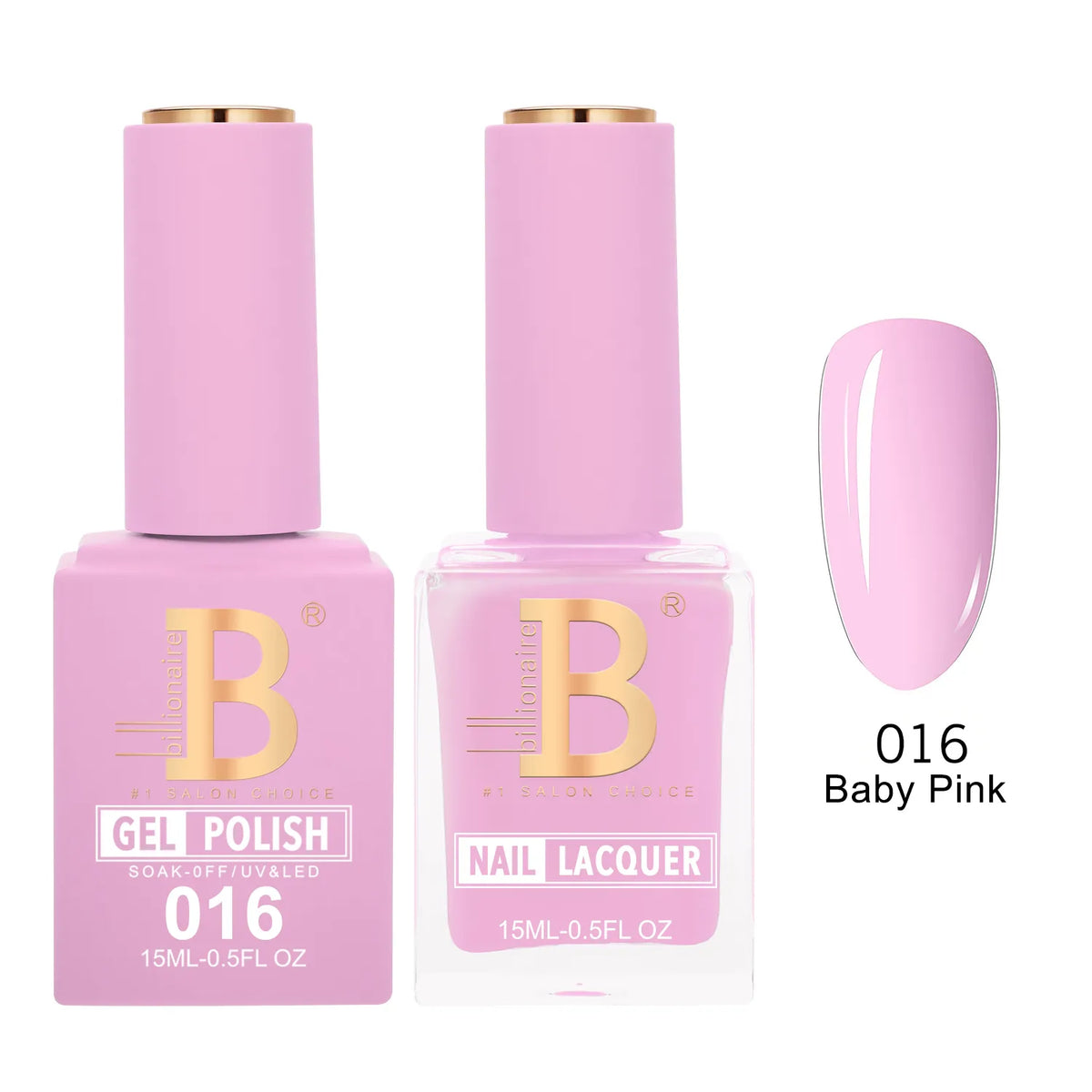 Billionaire Imperial 016 Baby Pink - Duo Gel Polish & Lacquer