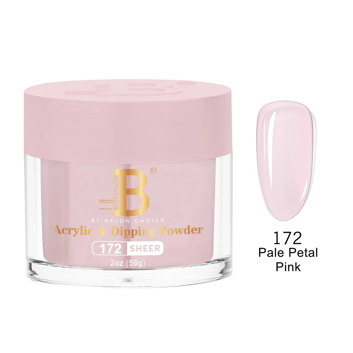 Billionaire Imperial Acrylic & Dipping Powder 172 Pale Petal Pink 2 oz jar