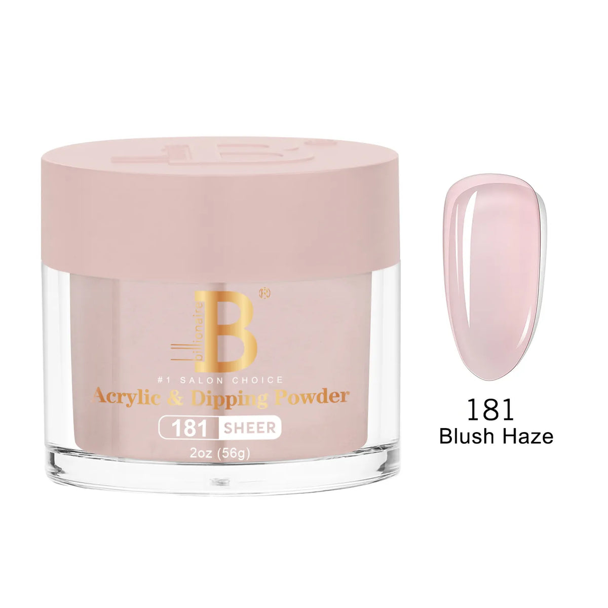 Billionaire Imperial Acrylic & Dipping Powder 181 Blush Haze 2 oz jar