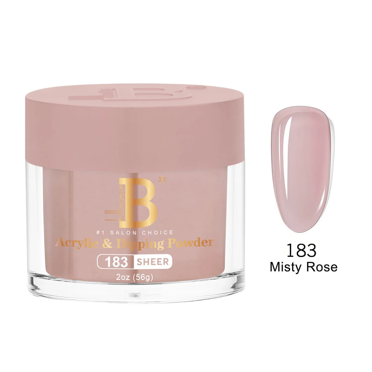 Billionaire Imperial Acrylic & Dipping Powder 183 Misty Rose 2 oz jar