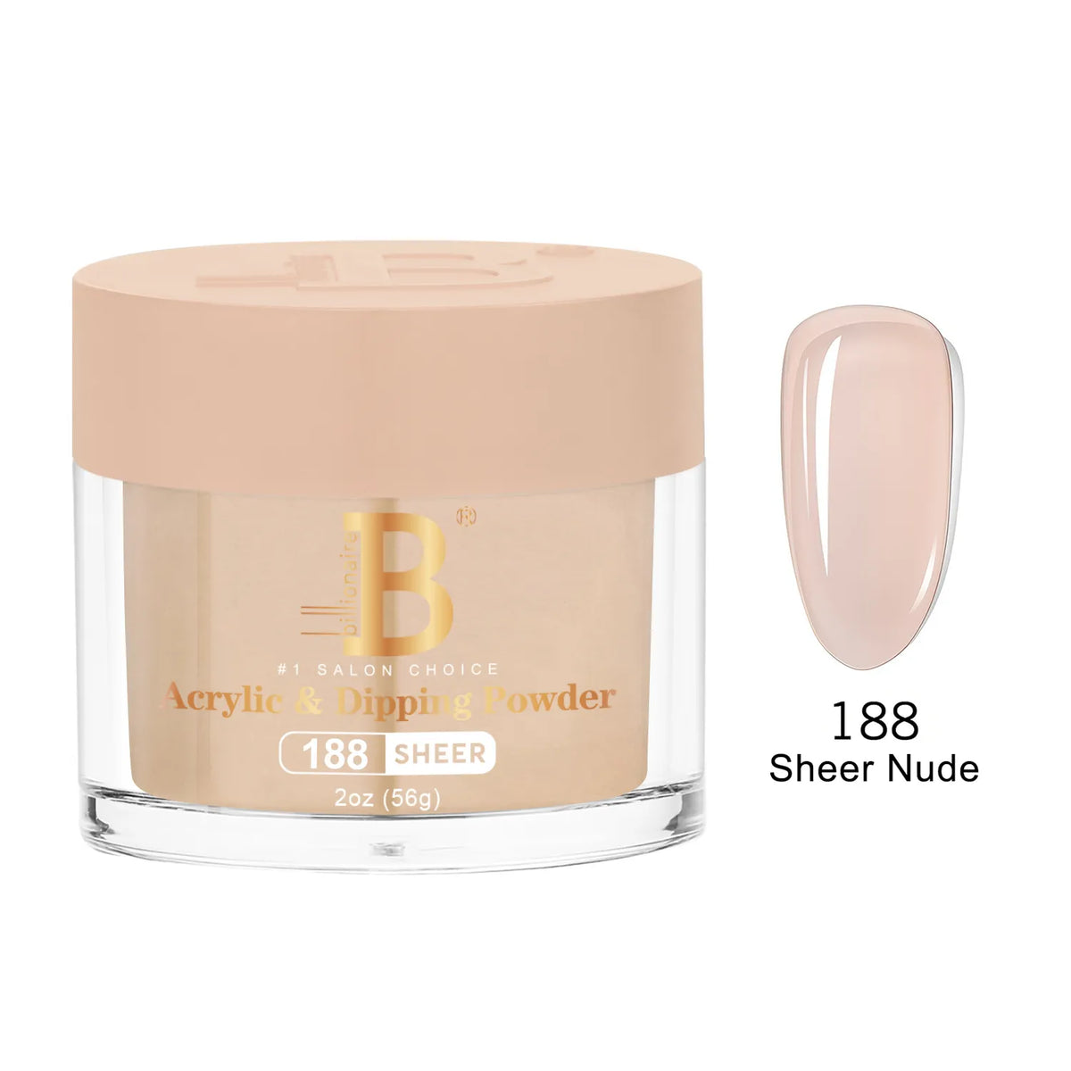Billionaire Imperial Acrylic & Dipping Powder 188 Sheer Nude 2 oz jar
