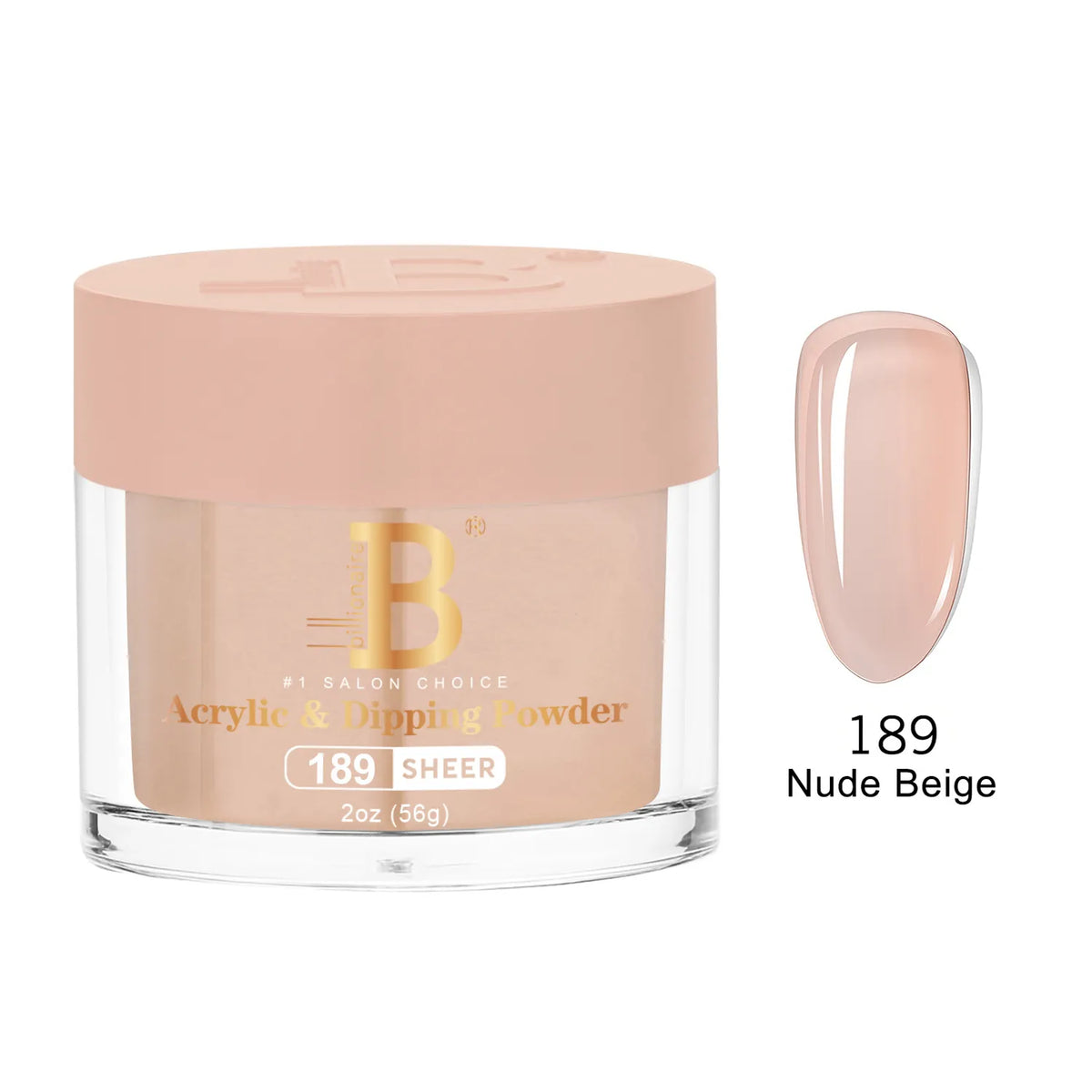 Billionaire Imperial Acrylic & Dipping Powder 189 Nude Beige 2 oz jar