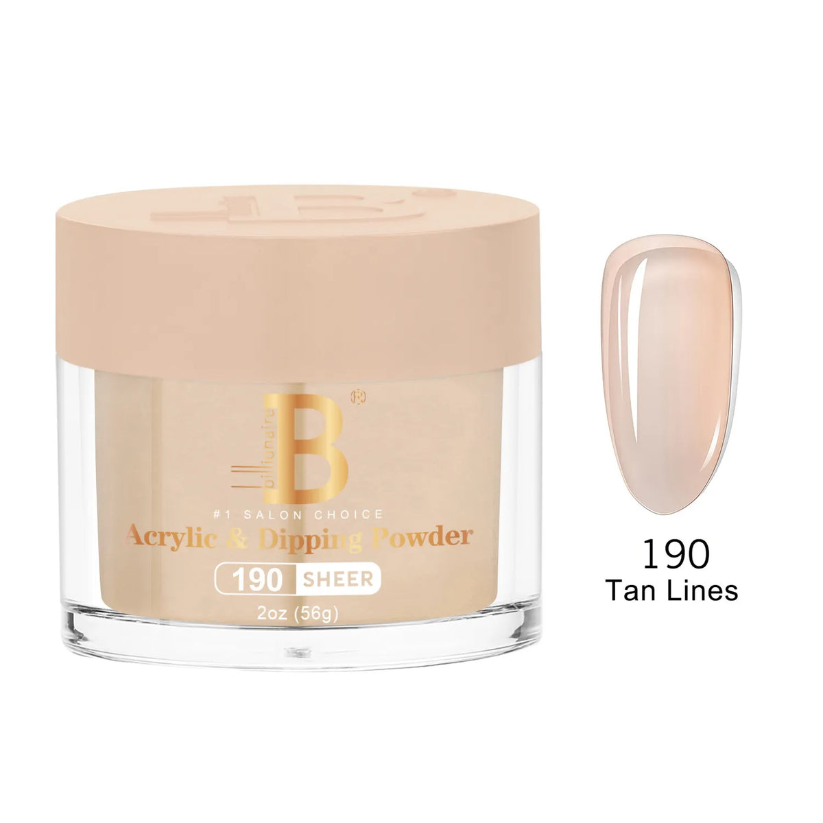Billionaire Imperial Acrylic & Dipping Powder 190 Tan Lines 2 oz jar