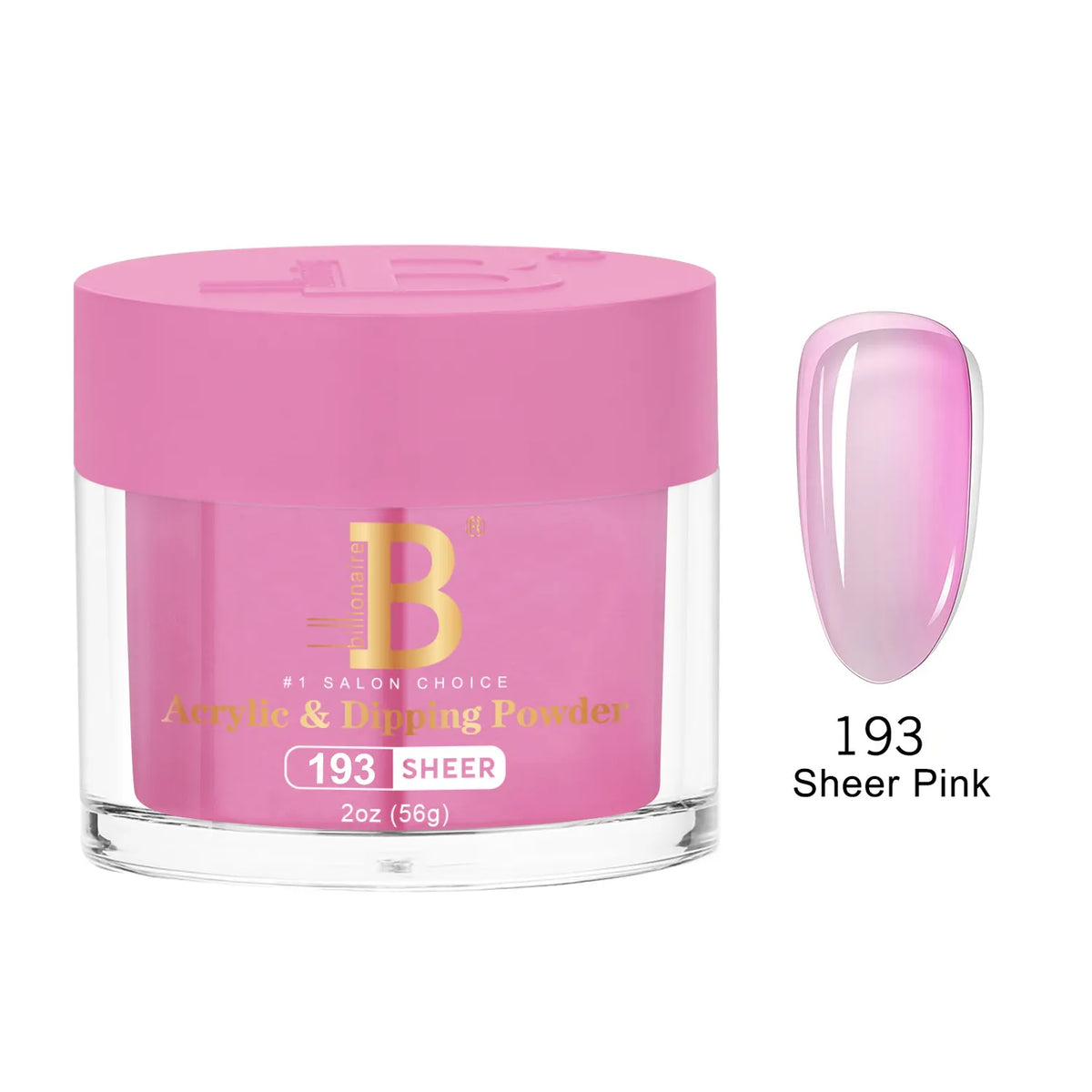Billionaire Imperial Acrylic & Dipping Powder 193 Sheer Pink 2 oz jar