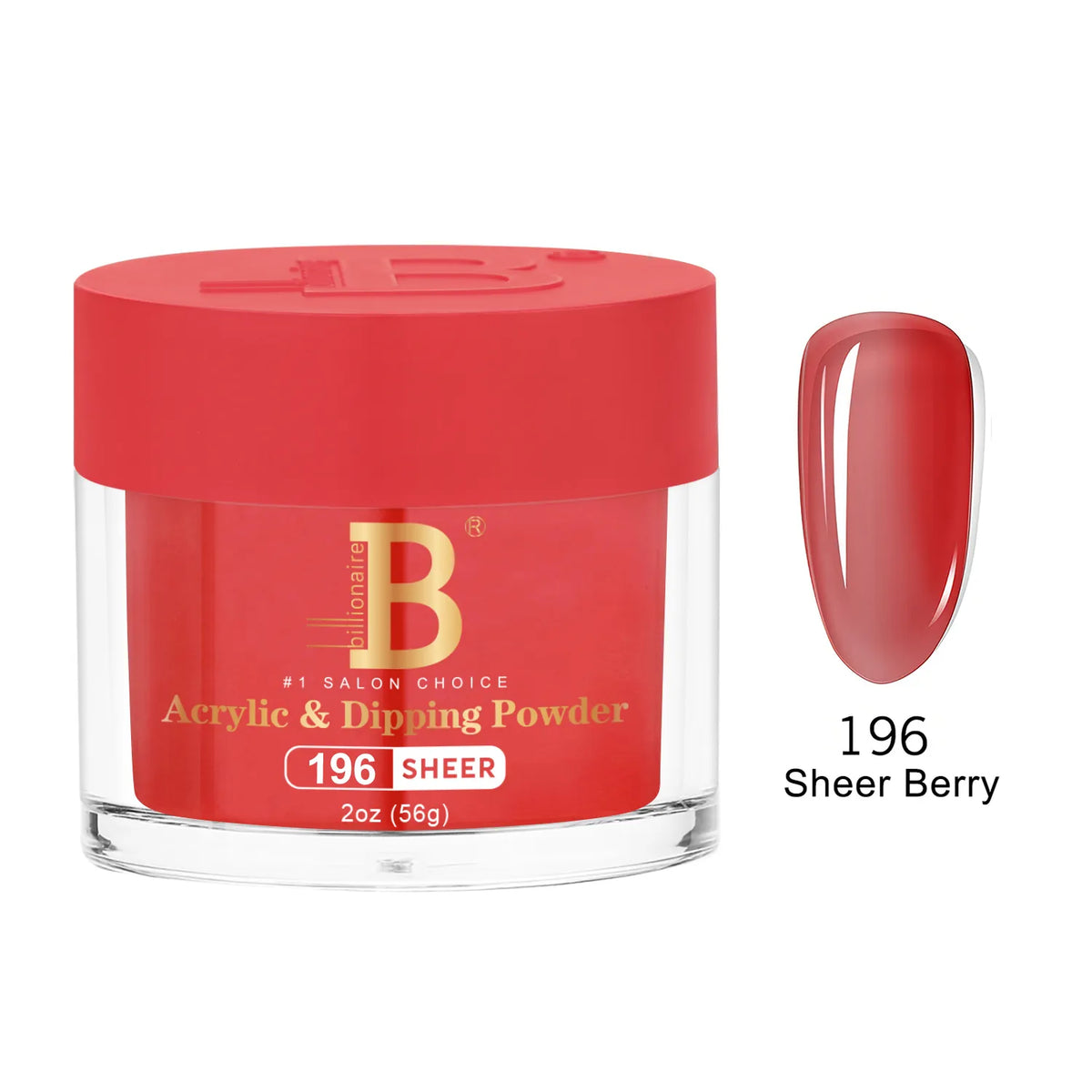 Billionaire Imperial Acrylic & Dipping Powder 196 Sheer Berry 2 oz jar