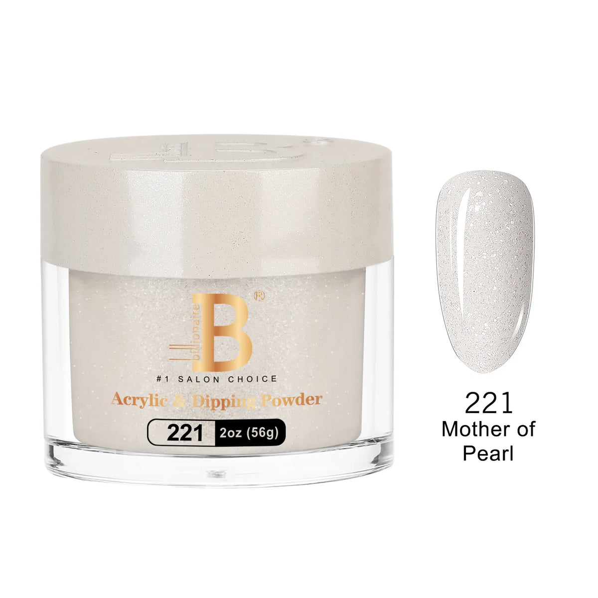 Billionaire Imperial Acrylic & Dipping Powder 221 Mother of Pearl 2 oz jar