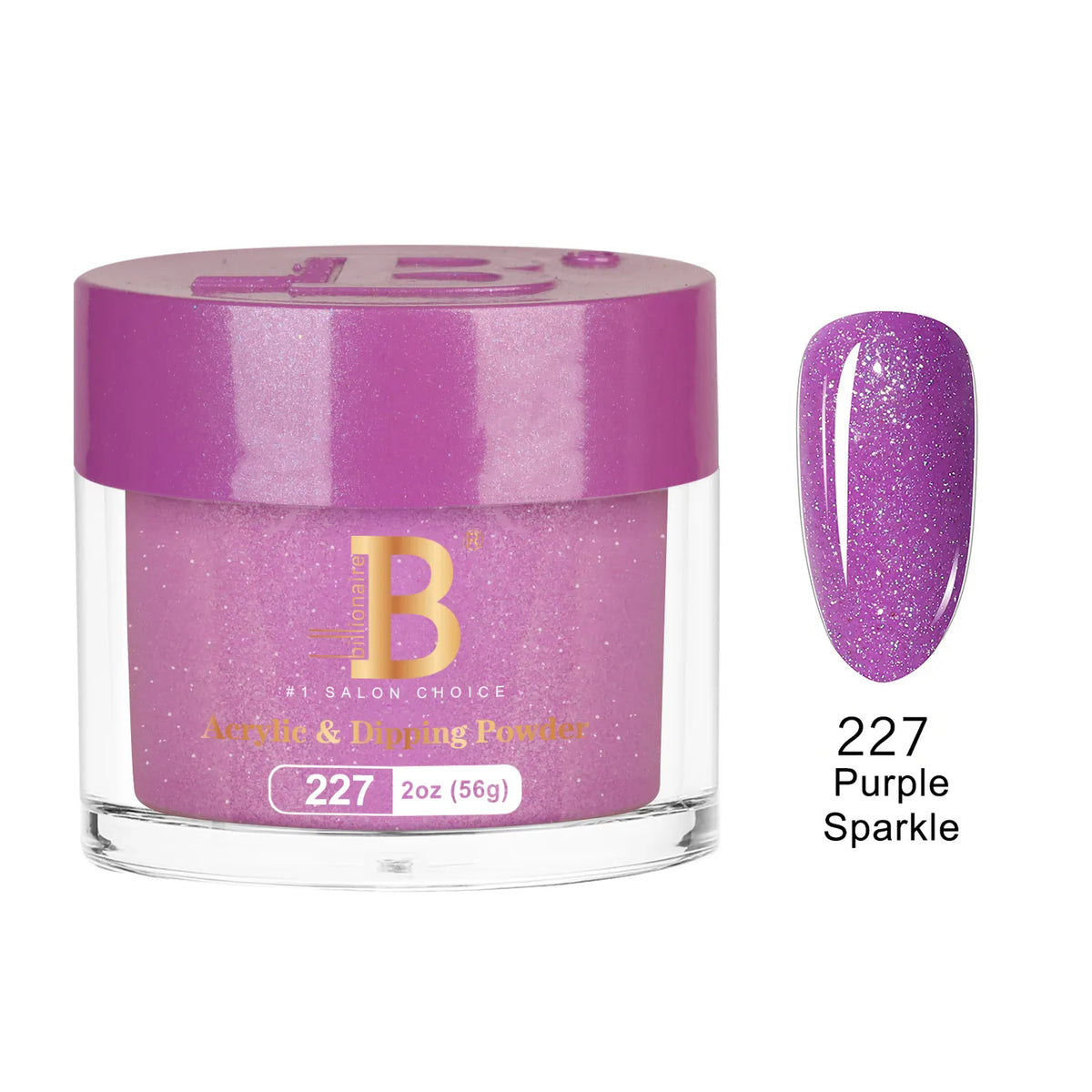 Billionaire Imperial Acrylic & Dipping Powder 227 Purple Sparkle 2 oz jar