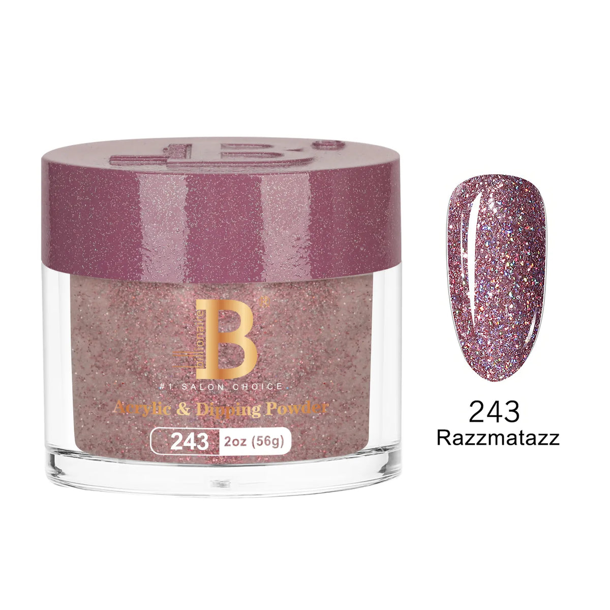 Billionaire Imperial Acrylic & Dipping Powder 243 Razzmatazz 2 oz jar
