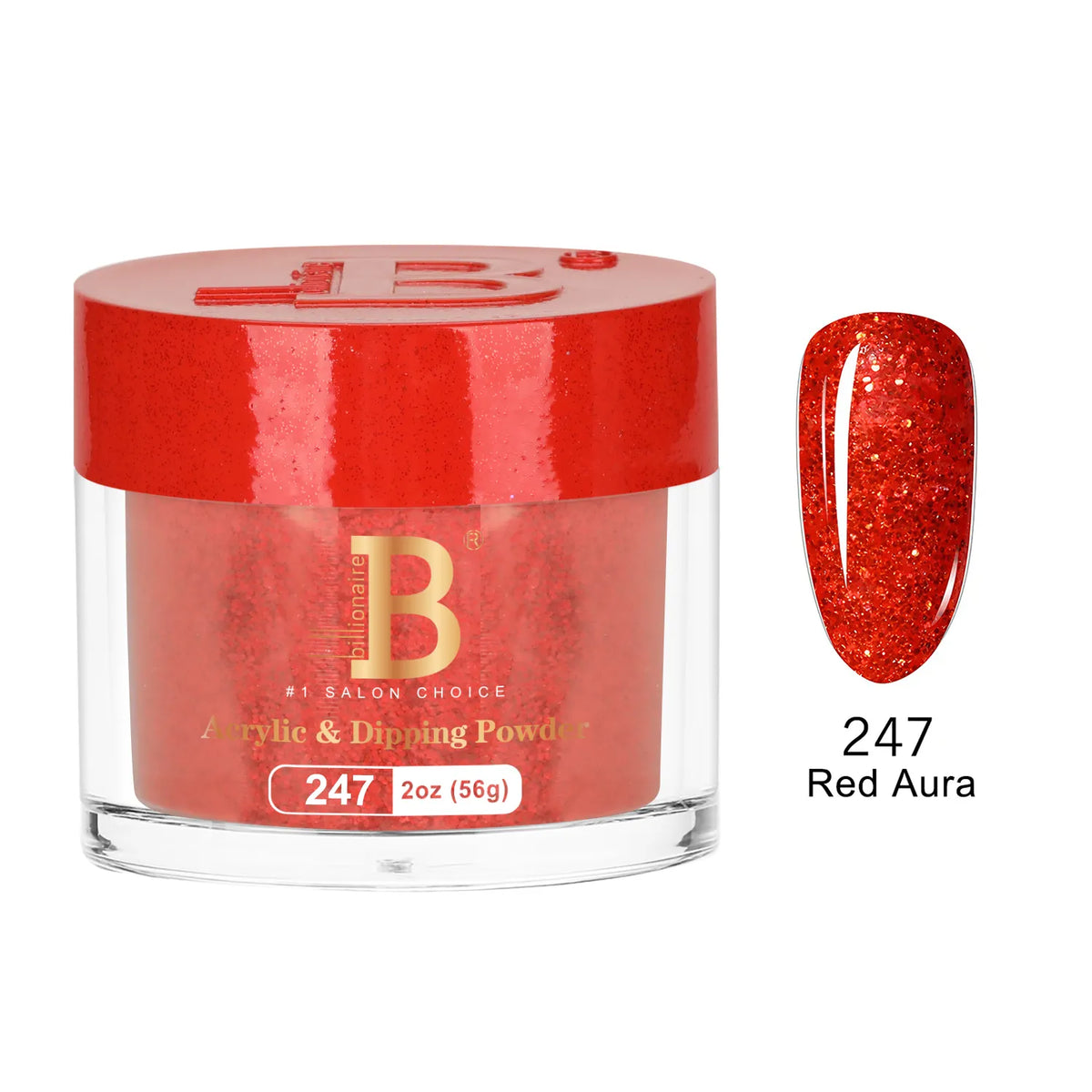 Billionaire Imperial Acrylic & Dipping Powder 247 Red Aura 2 oz jar