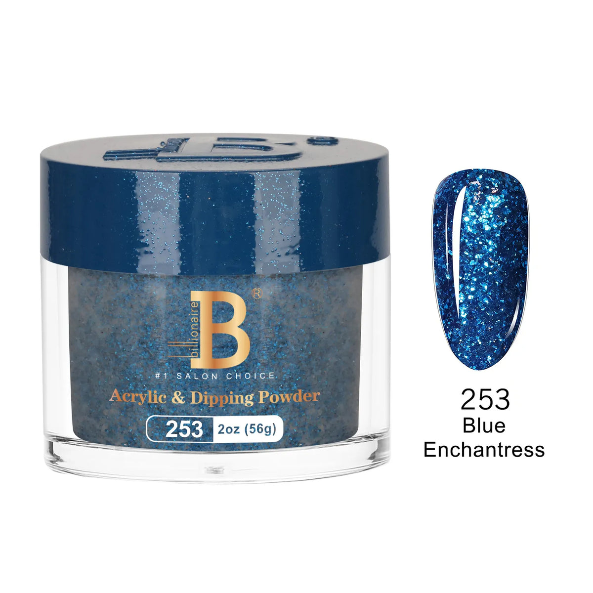 Billionaire Imperial Acrylic & Dipping Powder 253 Blue Enchantress 2 oz jar