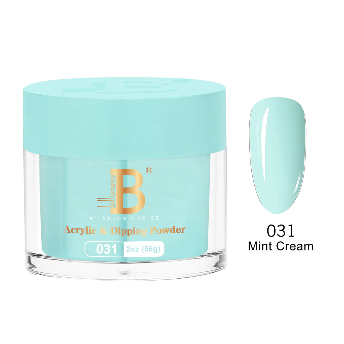 Billionaire Imperial Acrylic & Dipping Powder 031 Mint Cream 2 oz jar