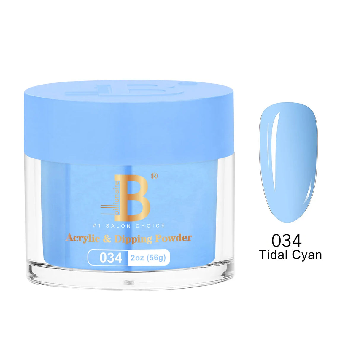 Billionaire Imperial Acrylic & Dipping Powder 034 Tidal Cyan 2 oz jar