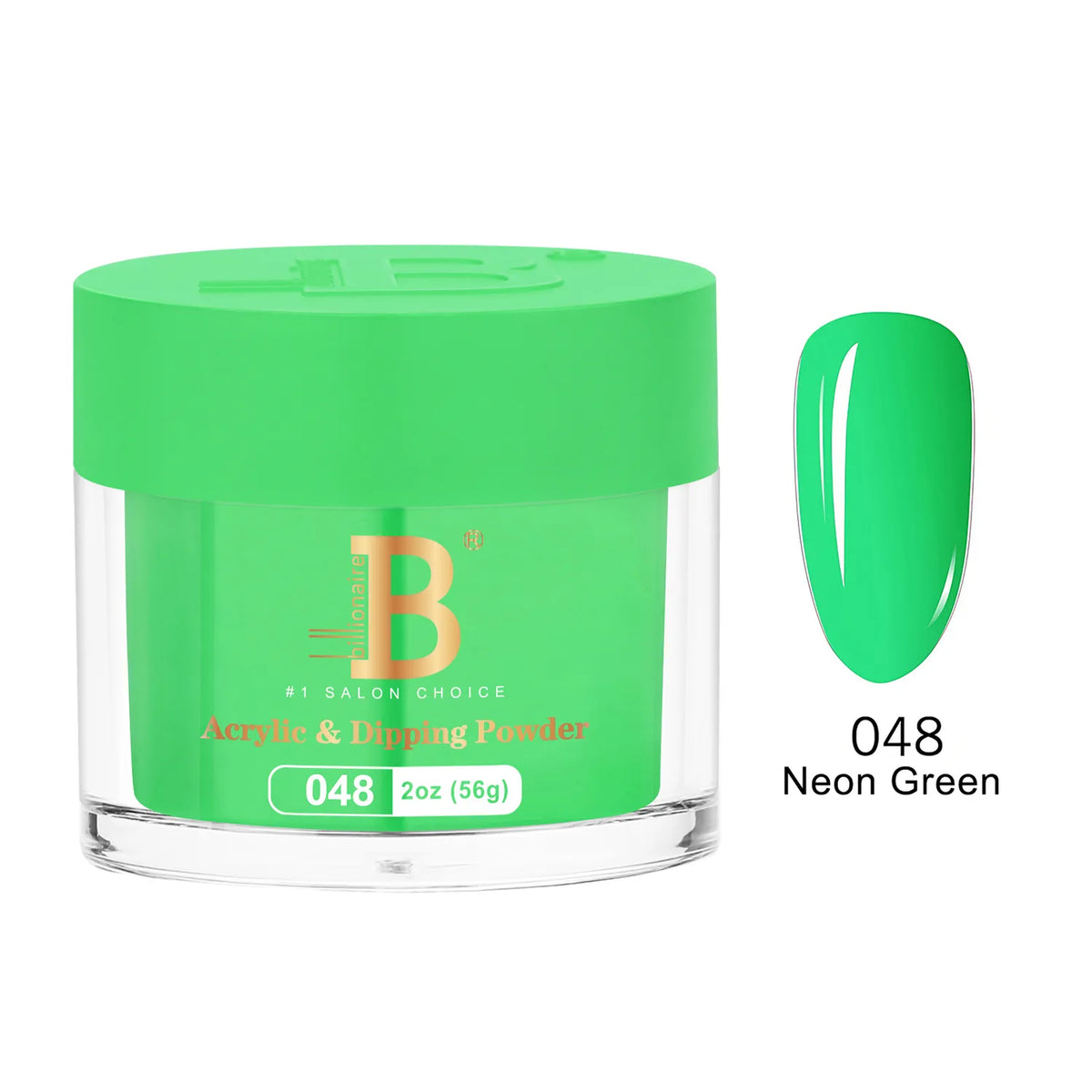 Billionaire Imperial Acrylic & Dipping Powder 048 Neon Green 2 oz jar