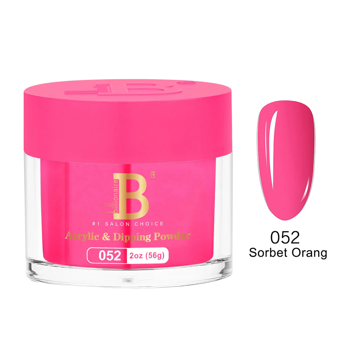 Billionaire Imperial Acrylic & Dipping Powder 052 Sorbet Orang 2 oz jar
