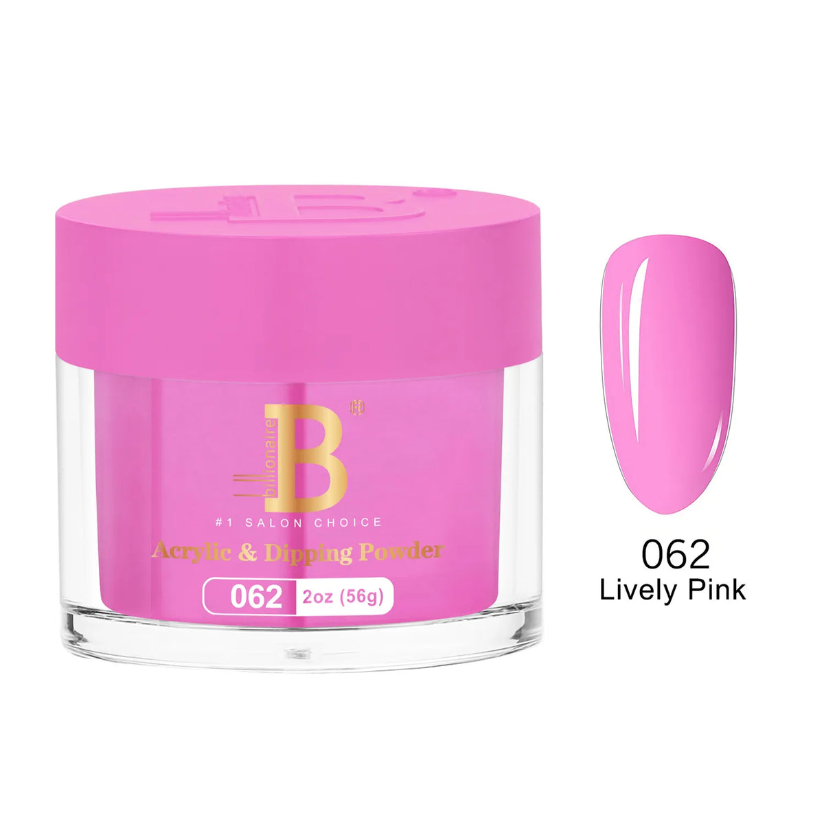 Billionaire Imperial Acrylic & Dipping Powder 062 Lively Pink 2 oz jar