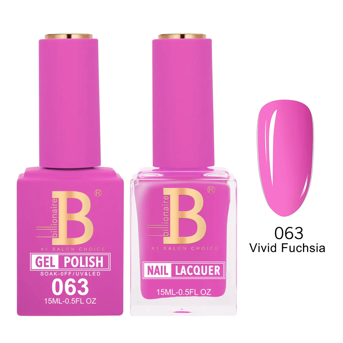 Billionaire Imperial 063 Vivid Fuchsia - Duo Gel Polish & Lacquer